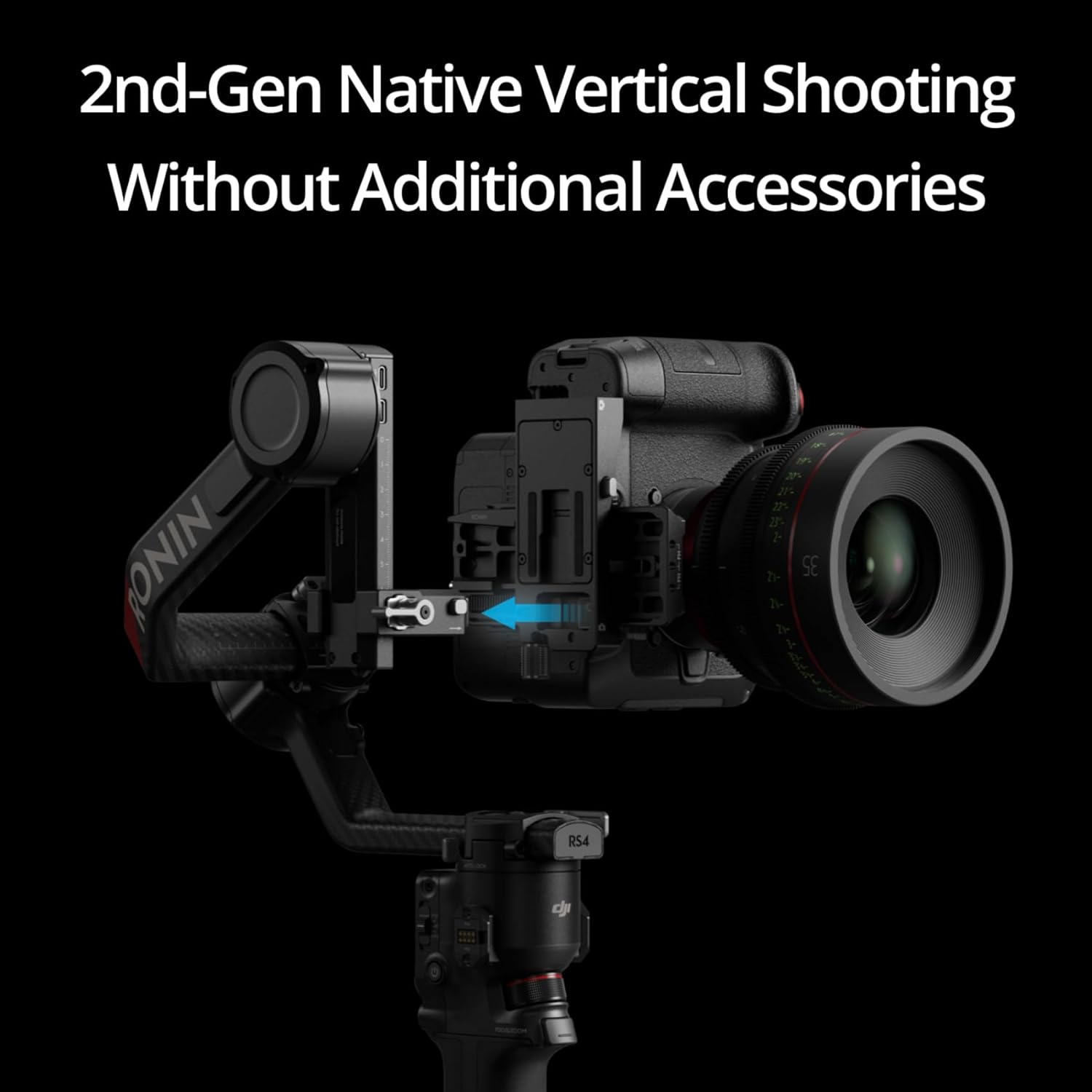 DJI RS 4 Pro Combo, 3-Axis Gimbal Stabilizer for DSLR & Cinema Cameras Canon/Sony/Panasonic/Nikon/Fujifilm, Native Vertical Shooting, 4.5kg/10lbs Payload, UAE Version, Official Warranty Support