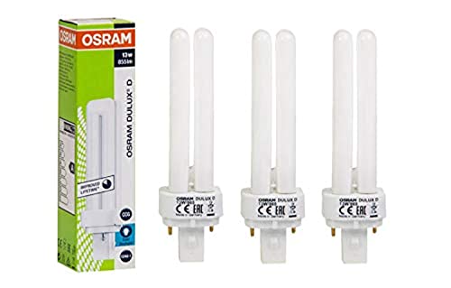 Osram Home Decorative High Qualtiy And Durable, 2 Pin Day Light Double Twin Tube Cfl Bulb, 13 Watt Energy Saving Bulb, Cool White - (Pack Of 3)