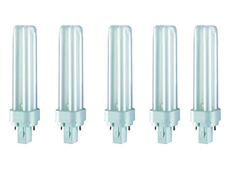 Osram 2 Pin Dulux D Luminous Flux Home Decorative Durable Fluorescent Lamp (G24d-2 18W 840 4000K 1200lm, Cool White) -Pack of 5