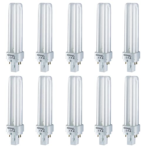 OSRAM DULUX-DE 13W COOL DAYLIGHT G24q-1 4PIN Cool Daylight Compact Fluorescent lamp Bulb - Pack of 10