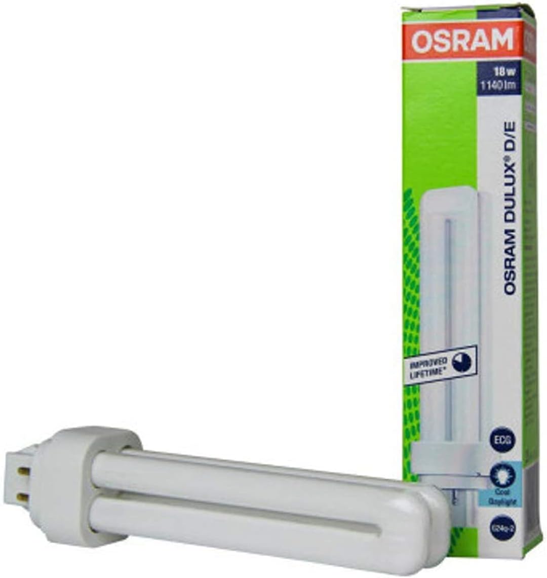 OSRAM 18W DULUX-DE COOL DAYLIGHT Compact Fluorescent lamp Bulb G24q-2 4PIN - Pack of 10