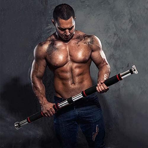 Pull Up Bar for Doorway, Chin Up Bar with Comfort Grips – Easy Mount & Adjustable Length – Suitable for 24"-39” Door way – Heavy Duty Home Workout Equipment for Upper Body Exercise & Sit Ups, Push Ups