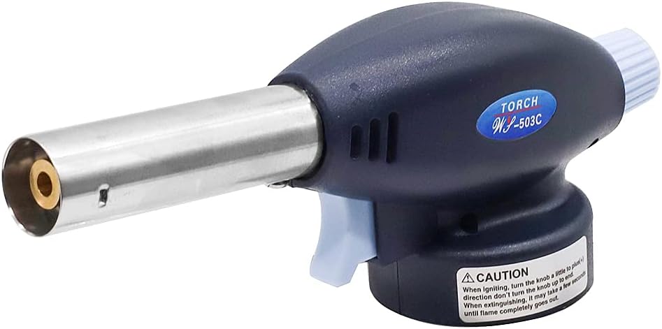 Flamethrower Butane Burner Auto Ignition Gas Torch Flame Gun Camping Weldin Blow Torch for Creme Brulee, Kitchen, Cooking, BBQ