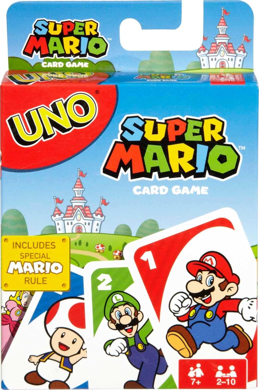 UNO Super Mario Card Game Animated Character Themed Collector Deck 112 Cards with Character Images, Gift for Kids Ages 7 Years Old & Up