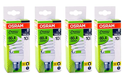 Osram Dulux star Mini Twist Compact Fluorescent Light 23w Warm, Pack Of 4 - White
