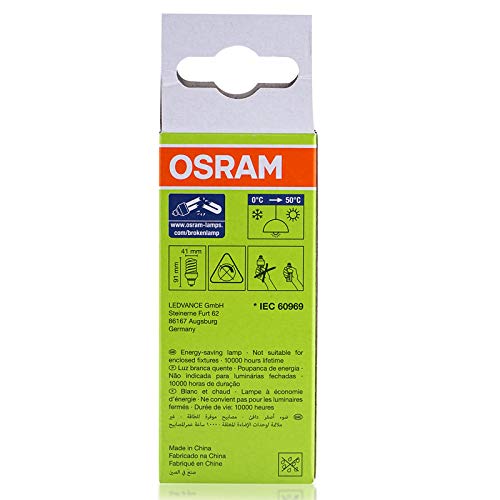 Osram Energy Saver Mini Twist Bulb, White, Oesmtwist/8W/W/W/Sp