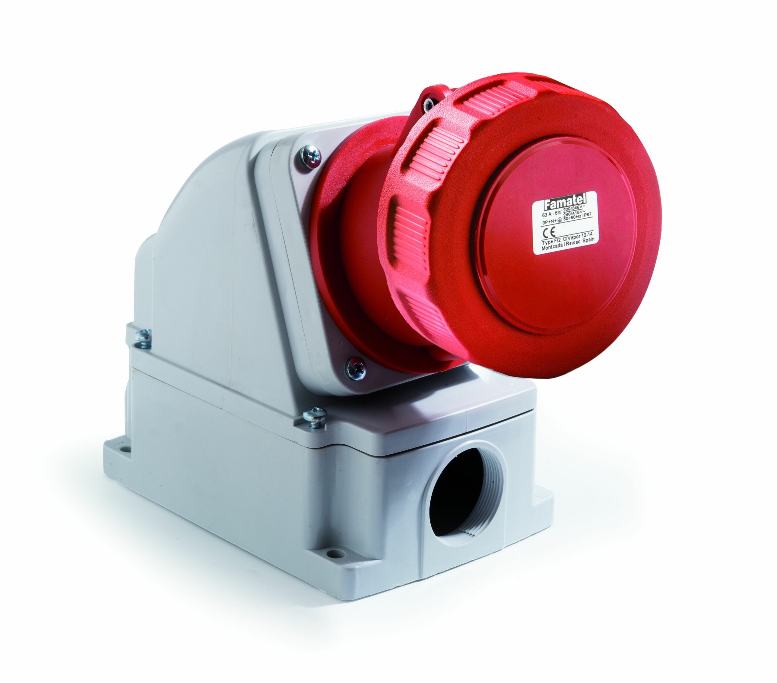 Famatel Wall Socket 63A 400V 3P+E IP67 Allen Terminals