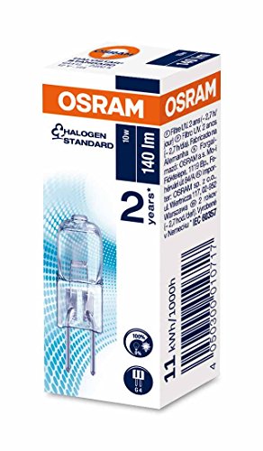 OSRAM Halogen-pin-base / HALOSTAR / G4-socket / dimmable / 12 Volt / 10 Watt / warmwhite - 2800K / Pack of 5