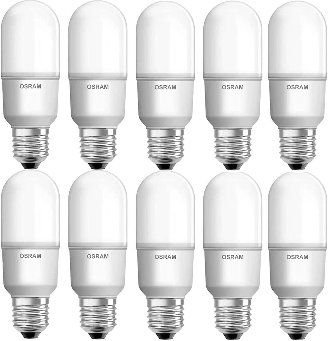 Osram LED E27 Bulb Pack of 10 Warm White Yellow, 9W