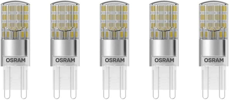 Osram LED Base Pin G9 lamp, G9, 2.60 W, Replacement for 30W, Clear, Warm White, 2700 K, Pack of 5