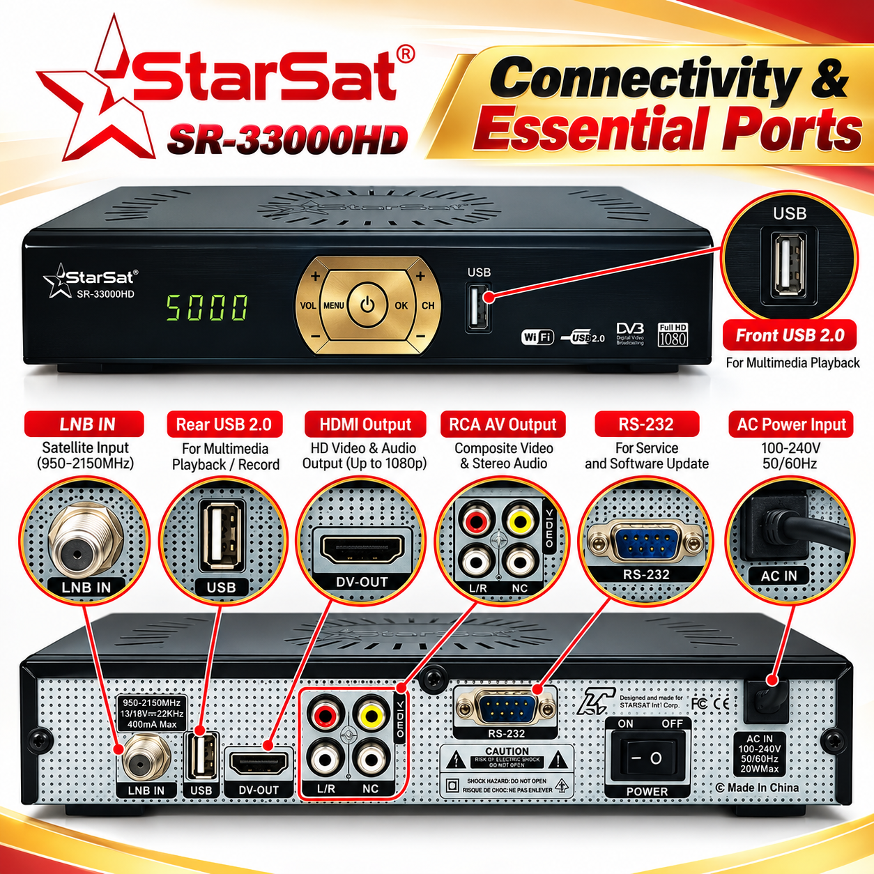 StarSat SR-33000HD Full HD Satellite Receiver