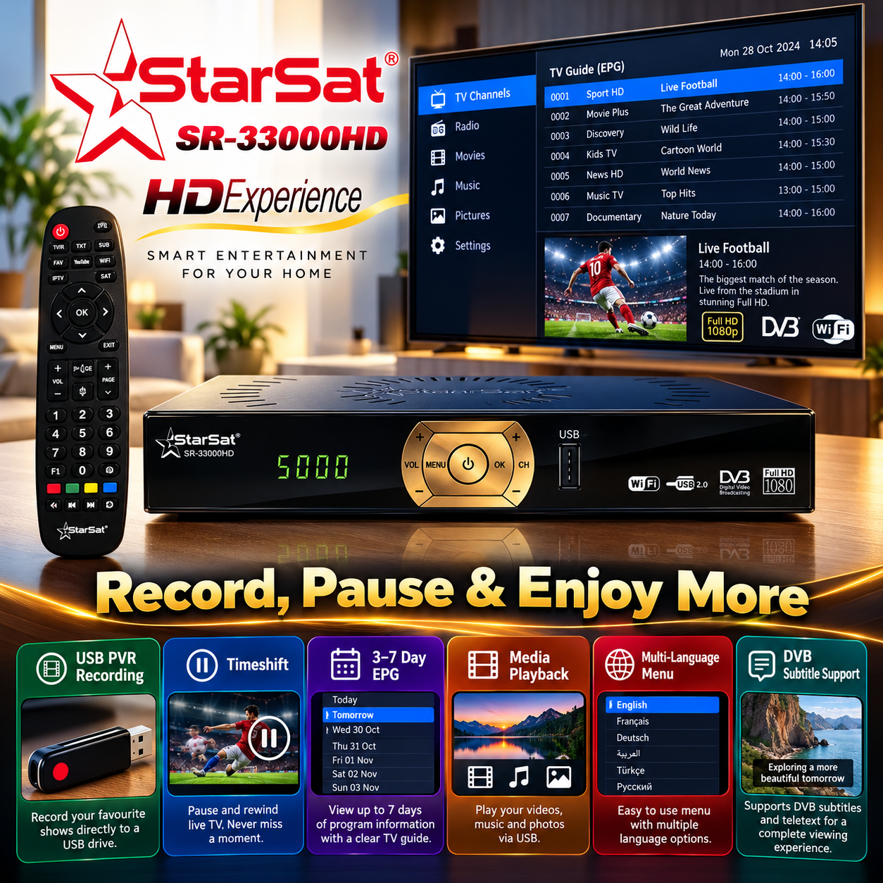 StarSat SR-33000HD Full HD Satellite Receiver