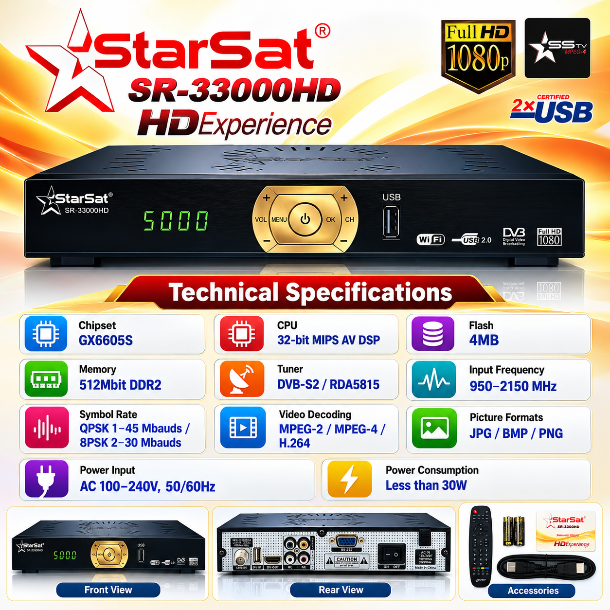 StarSat SR-33000HD Full HD Satellite Receiver