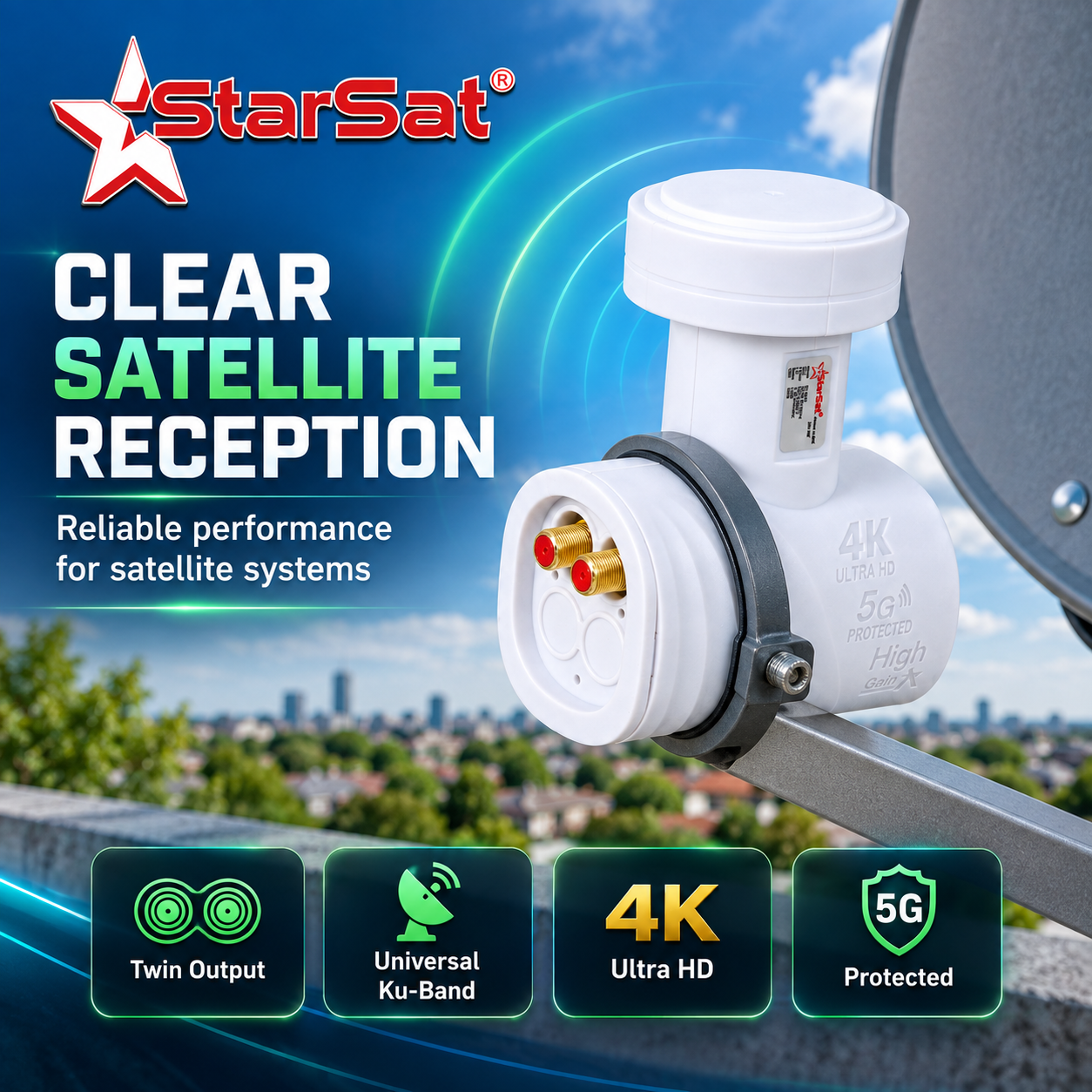 StarSat SL-2002 Universal Ku-Band Twin LNB