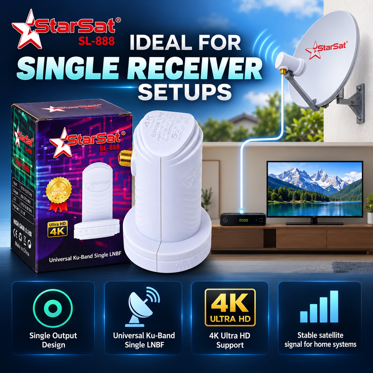 StarSat SL-888 Universal Ku-Band Single LNB