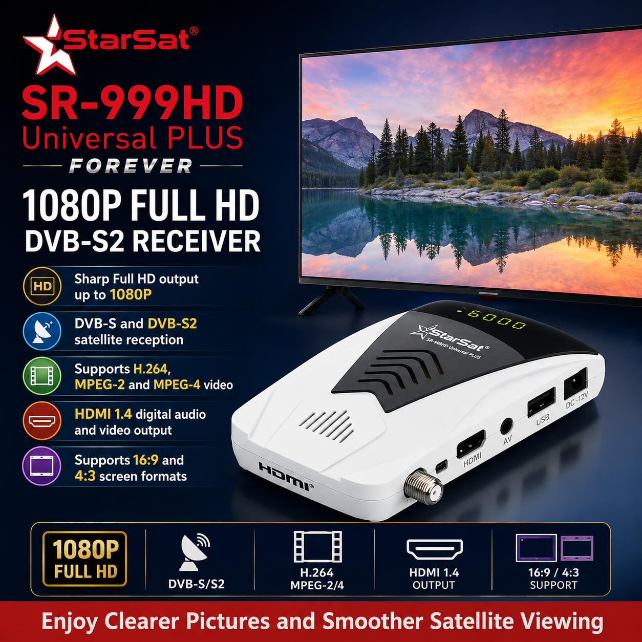 StarSat SR-999HD Universal Plus Full HD Satellite Receiver