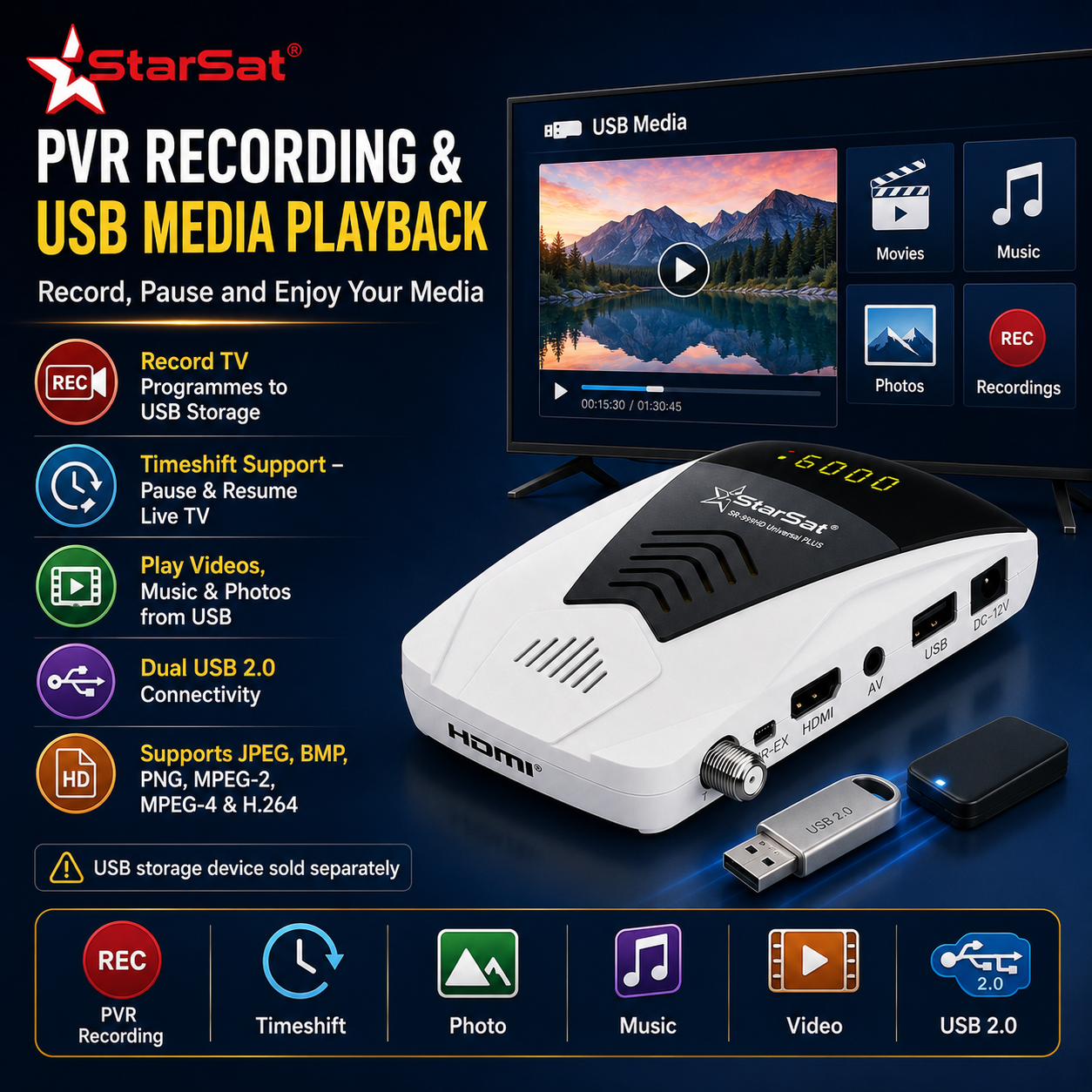 StarSat SR-999HD Universal Plus Full HD Satellite Receiver