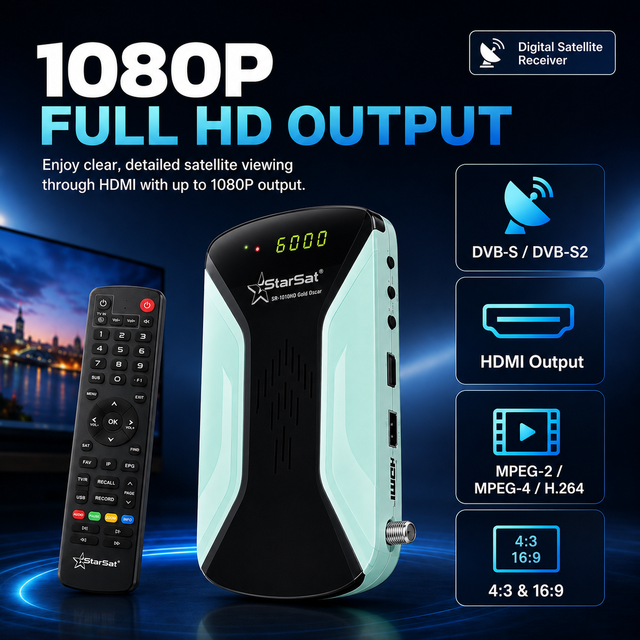 StarSat SR-1010HD Gold Oscar Full HD Satellite Receiver