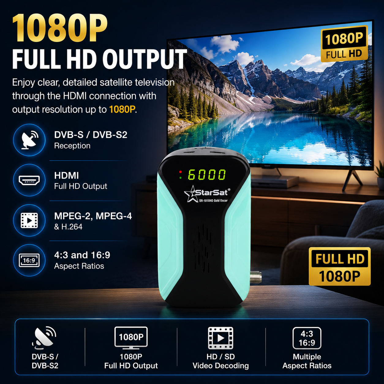 StarSat SR-1010HD Gold Oscar Full HD Satellite Receiver
