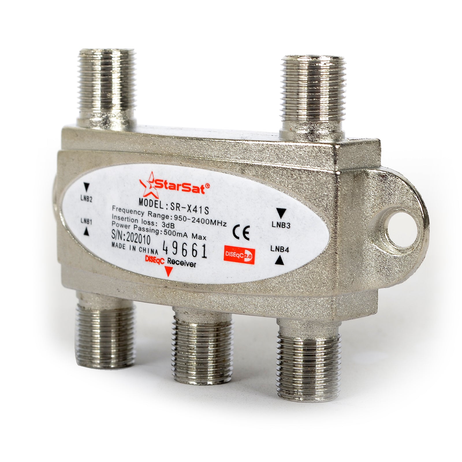 StarSat SR-X41S DiSEqC Switch | 4-Port Satellite Signal Switch for Multi-LNB Setup
