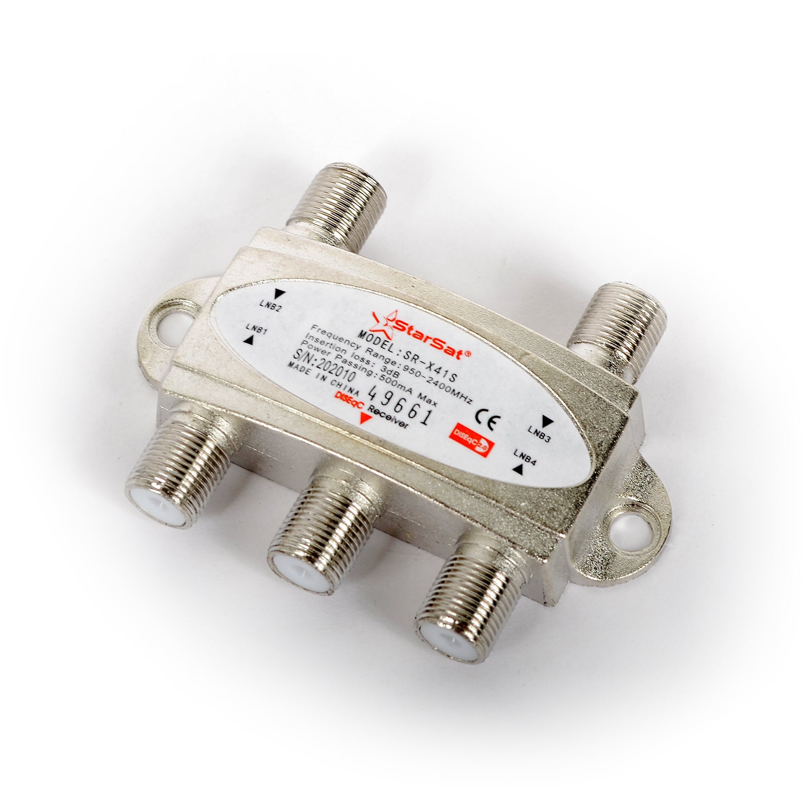 StarSat SR-X41S DiSEqC Switch | 4-Port Satellite Signal Switch for Multi-LNB Setup
