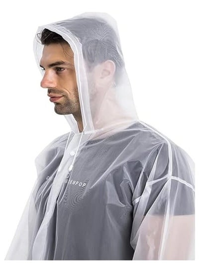 Reusable Raincoat Poncho With Hood And Elastic Sleeving For Adults