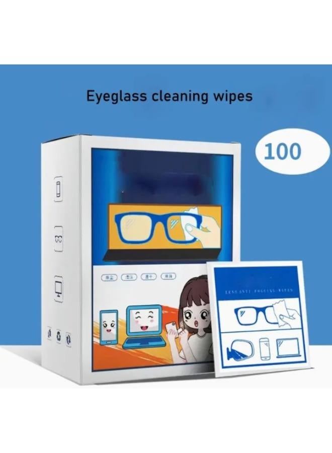 100pcs Disposable Lens And Lens Cleaning Wipes, Anti-fog Wiping Paper For Glasses, Mobile Phone Screens, Glasses Cloth Wiping Cloth
