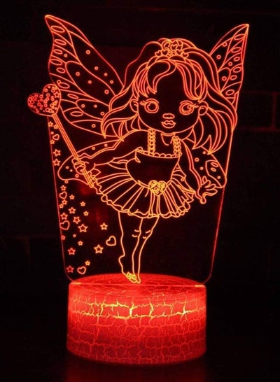 Fashion and Beauty Led Lovey Cartoon 7 Color Change Touch Table Lamp USB Butterfly Fairy Girls Bedroom Bedside Decor.