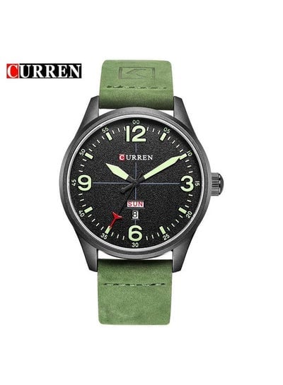CURREN 8265 Men Quartz Wristwatch With Week Shows And Calendar Leather Strap Male Watches
