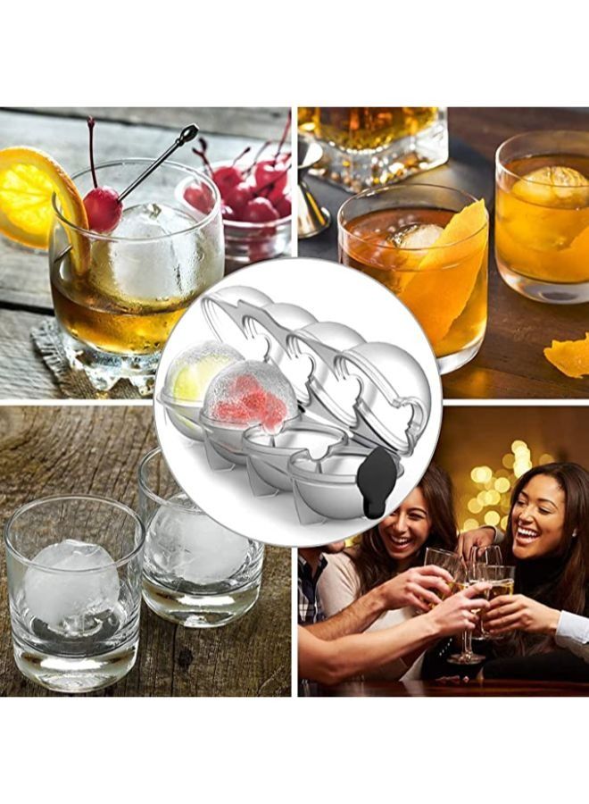 2 Pieces Diy Mould 4-Hole Round Ice Ball Mold Ice Ball Maker and Cocktails Keep Drinks Chilled