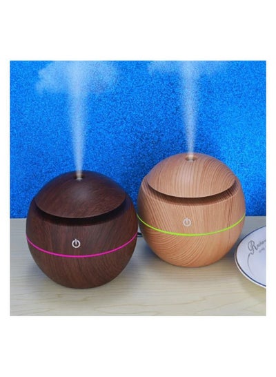 Portable Mini Wooden Air Humidifiers Aromatherapy Ultrasonic Humidifier Oil Aroma Diffuser Usb Purifier Color Changing Led Touch Switch Atomization Humidifier For Home Office and Car