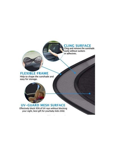 5 Pieces Car Side Rear Window Sun Shades