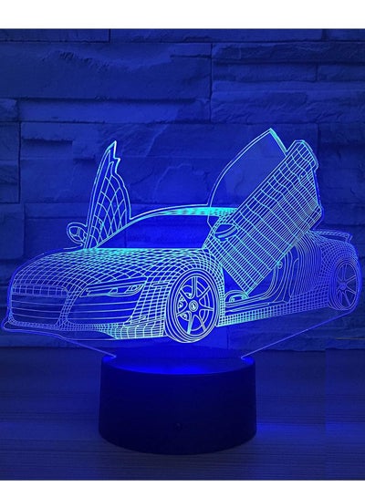 شكل سيارة رياضية ثلاثية الأبعاد LED ضوء الليل USB اللمس مصباح طاولة النوم ديكور غرفة الطفل الرضيع لعبة طفل هدية السنة الجديدة