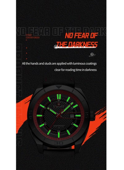 ساعات NAVIFORCE 9209 للرجال رياضية عسكرية مضيئة مقاومة للماء كاجوال