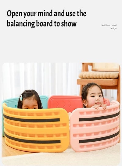 Smart Balancing Board Curvy Balance Board Home Sensory Training Indoor Fitness Smart Board Seesaw Capacity Yellow 100KG