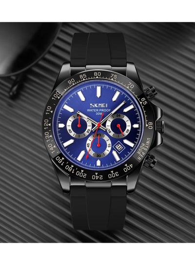 SKMEI 9275 Men's Business Chronograph Date Display Silicon Strap Quartz Watch