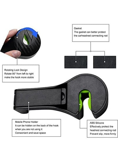 2 Pieces Car Back Seat Headrest Hooks