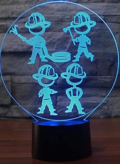 Multicolor Night Lights 7/16 Colors Change LED Firemen Modelling USB Kids Touch Button and Remote ControlDesk Table Lamp for Livin
