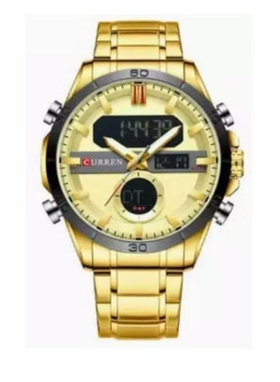 Curren 8384 Men's Stainless Steel Quartz Watch Luxury Chronograph Water Resistant Watch - Gold