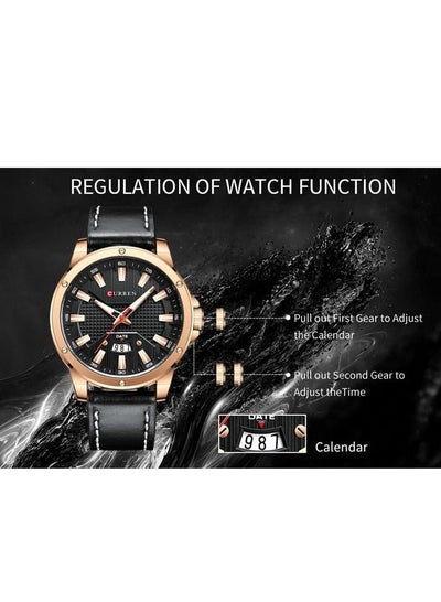 Watch CURREN 8376 for Men Luxury Brand Fashion Quartz Wristwatch with Leather Strap Casual Business Clock Male