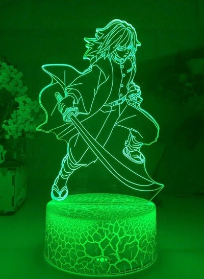 Giyu Tomioka Light Demon Slayer Kimetsu no Yaiba Usb 3D Night Lamp Bedroom Decor