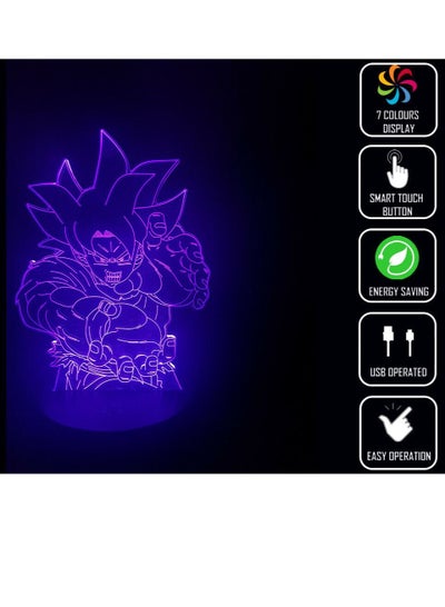 Goku Super Saiyan Drogon Ball-Z 3D Acrylic LED 16 Colour Night Light Touch Table Lamp
