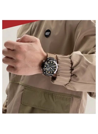 Naviforce Wristwatch Men's Sports Fashion Model NF9220 Leather Strap Waterproof System Analog + Digital