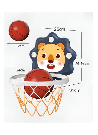 Lion Theme Kids Basketball Hoop Set with Accessories and Mini basketball for Boys and Girls