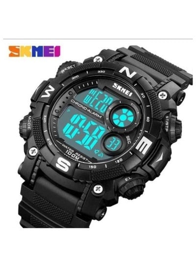 Skmei 1887 Men's Water Resistant Rubber Wrist Watch - Black