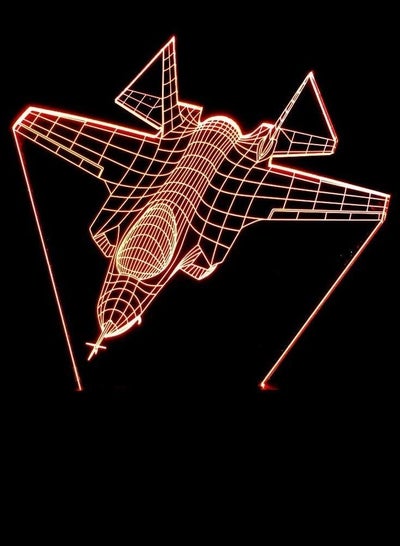 متعدد الألوان أضواء الليل الطائرات المقاتلة مجسمة 3D LED مصباح الغلاف الجوي التدرجات الملونة اللمس عن بعد USB متعدد الألوان ضوء الليل