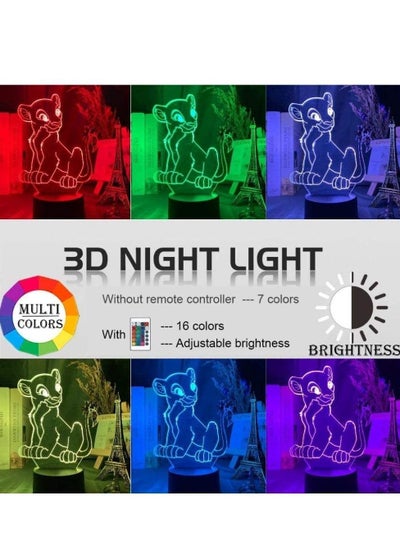 Illusion Lamp LED Multicolor Night Light The Lion King Simba Figure Baby Touch Sensor 16 Color Changing