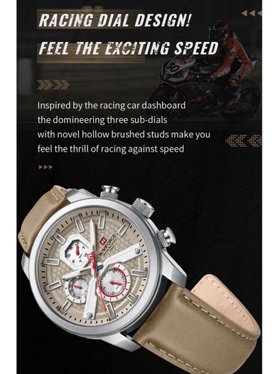 NAVIFORCE NF9211L Men Watches Leather Band Calendar Quartz Watch Military Waterproof Sport Leisure Watch Men Gift Reloj Hombre
