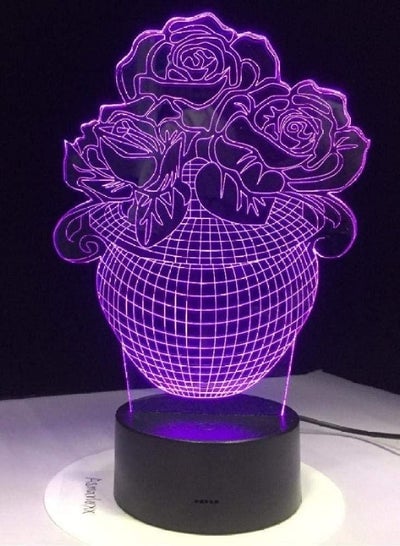 متعدد الألوان سلة للزهور ثلاثية الأبعاد امب اللمس الاستشعار USB LED أضواء ليلية الحب بطارية Led الجدول مصباح مصباح الليل للأطفال للأصدقاء الفن