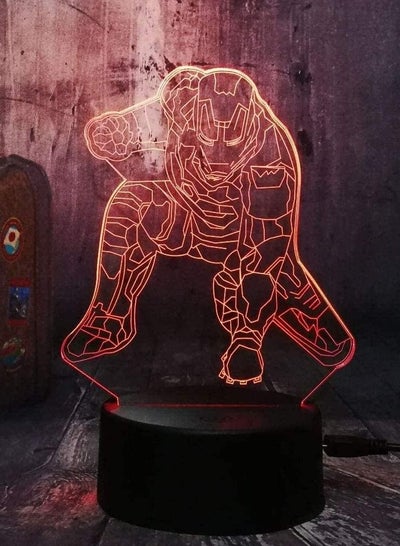 Multicolor 3D LED Night Light Cool Christmas Gift Marvel Legends Hero Iron Man 3D LED Night Light Desk Lamp Creative Child Decoration Kids Toys
